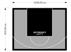 88M2/835X1048CM SZARO-CZARNE BOISKO DO KOSZYKÓWKI SPEEDSPORT HEXA POWER PRO