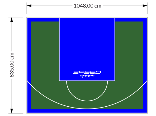 88M2/835X1048CM ZIELONO-NIEBIESKIE BOISKO DO KOSZYKÓWKI SPEEDSPORT HEXA POWER PRO
