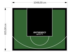 88M2/835X1048CM ZIELONO-CZARNE BOISKO DO KOSZYKÓWKI SPEEDSPORT HEXA POWER PRO