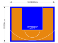 88M2/835X1048CM POMARAŃCZOWO-NIEBIESKIE BOISKO DO KOSZYKÓWKI SPEEDSPORT HEXA POWER PRO