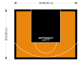 88M2/835X1048CM POMARAŃCZOWO-CZARNE BOISKO DO KOSZYKÓWKI SPEEDSPORT HEXA POWER PRO
