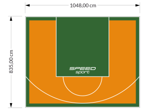 88M2/835X1048CM POMARAŃCZOWO-ZIELONE BOISKO DO KOSZYKÓWKI SPEEDSPORT HEXA POWER PRO