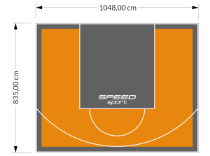 88M2/835X1048CM POMARAŃCZOWO-GRAFITOWE BOISKO DO KOSZYKÓWKI SPEEDSPORT HEXA POWER PRO
