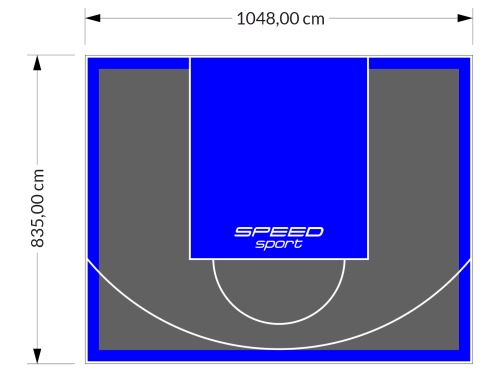88M2/835X1048CM GRAFITOWO-NIEBIESKIE BOISKO DO KOSZYKÓWKI SPEEDSPORT HEXA POWER PRO