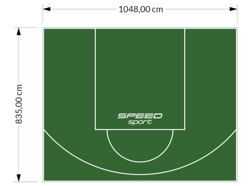 88M2/835X1048CM ZIELONE BOISKO DO KOSZYKÓWKI SPEEDSPORT HEXA POWER PRO
