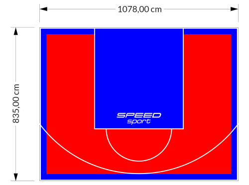 90M2/835X1078CM CZERWONO-NIEBIESKIE BOISKO DO KOSZYKÓWKI SPEEDSPORT HEXA POWER PRO