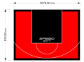 90M2/835X1078CM CZERWONO-CZARNE BOISKO DO KOSZYKÓWKI SPEEDSPORT HEXA POWER PRO