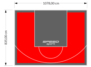 90M2/835X1078CM CZERWONO-GRAFITOWE BOISKO DO KOSZYKÓWKI SPEEDSPORT HEXA POWER PRO