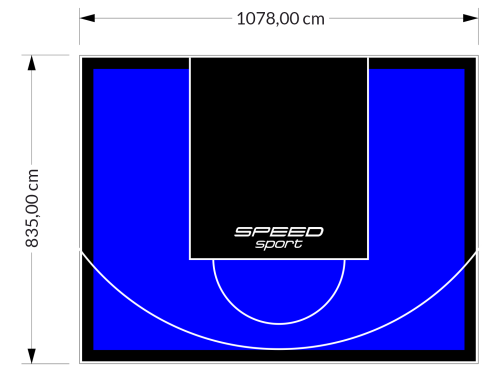 90M2/835X1078CM NIEBIESKO-CZARNE BOISKO DO KOSZYKÓWKI SPEEDSPORT HEXA POWER PRO