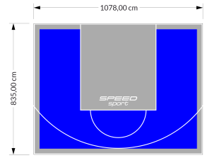 90M2/835X1078CM NIEBIESKO-SZARE BOISKO DO KOSZYKÓWKI SPEEDSPORT HEXA POWER PRO