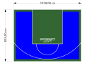 90M2/835X1078CM NIEBIESKO-ZIELONE BOISKO DO KOSZYKÓWKI SPEEDSPORT HEXA POWER PRO