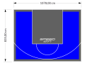 90M2/835X1078CM NIEBIESKO-GRAFITOWE BOISKO DO KOSZYKÓWKI SPEEDSPORT HEXA POWER PRO