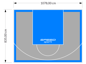 90M2/835X1078CM SZARO-BŁĘKITNE BOISKO DO KOSZYKÓWKI SPEEDSPORT HEXA POWER PRO