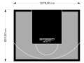 90M2/835X1078CM SZARO-CZARNE BOISKO DO KOSZYKÓWKI SPEEDSPORT HEXA POWER PRO