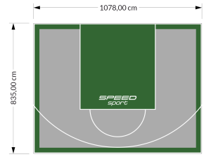 90M2/835X1078CM SZARO-ZIELONE BOISKO DO KOSZYKÓWKI SPEEDSPORT HEXA POWER PRO