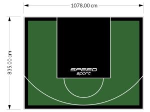 90M2/835X1078CM ZIELONO-CZARNE BOISKO DO KOSZYKÓWKI SPEEDSPORT HEXA POWER PRO