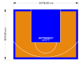 90M2/835X1078CM POMARAŃCZOWO-NIEBIESKIE BOISKO DO KOSZYKÓWKI SPEEDSPORT HEXA POWER PRO