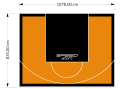90M2/835X1078CM POMARAŃCZOWO-CZARNE BOISKO DO KOSZYKÓWKI SPEEDSPORT HEXA POWER PRO