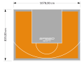 90M2/835X1078CM POMARAŃCZOWO-SZARE BOISKO DO KOSZYKÓWKI SPEEDSPORT HEXA POWER PRO
