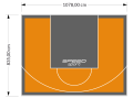 90M2/835X1078CM POMARAŃCZOWO-GRAFITOWE BOISKO DO KOSZYKÓWKI SPEEDSPORT HEXA POWER PRO