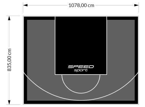 90M2/835X1078CM GRAFITOWO-CZARNE BOISKO DO KOSZYKÓWKI SPEEDSPORT HEXA POWER PRO