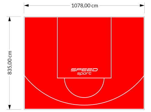 90M2/835X1078CM CZERWONE BOISKO DO KOSZYKÓWKI SPEEDSPORT HEXA POWER PRO