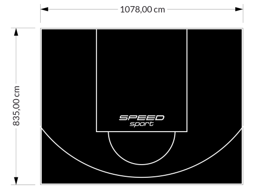 90M2/835X1078CM CZARNE BOISKO DO KOSZYKÓWKI SPEEDSPORT HEXA POWER PRO