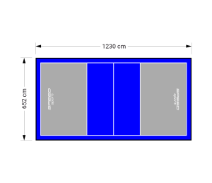 80M2/1230X652CM SZARO-NIEBIESKIE BOISKO DO SIATKÓWKI SPEEDSPORT HEXA POWER PRO