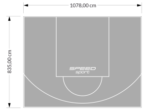 90M2/835X1078CM SZARE BOISKO DO KOSZYKÓWKI SPEEDSPORT HEXA POWER PRO