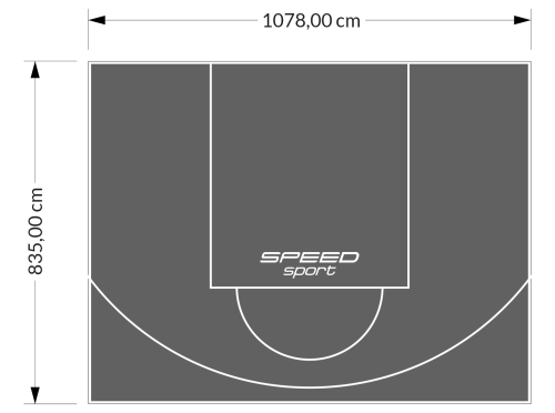 90M2/835X1078CM GRAFITOWE BOISKO DO KOSZYKÓWKI SPEEDSPORT HEXA POWER PRO