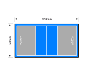 80M2/1230X652CM SZARO-BŁĘKITNE BOISKO DO SIATKÓWKI SPEEDSPORT HEXA POWER PRO