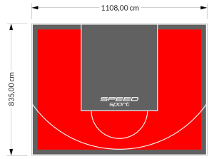 93M2/835X1108CM CZERWONO-GRAFITOWE BOISKO DO KOSZYKÓWKI SPEEDSPORT HEXA POWER PRO