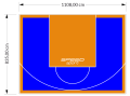 93M2/835X1108CM NIEBIESKO-POMARAŃCZOWE BOISKO DO KOSZYKÓWKI SPEEDSPORT HEXA POWER PRO