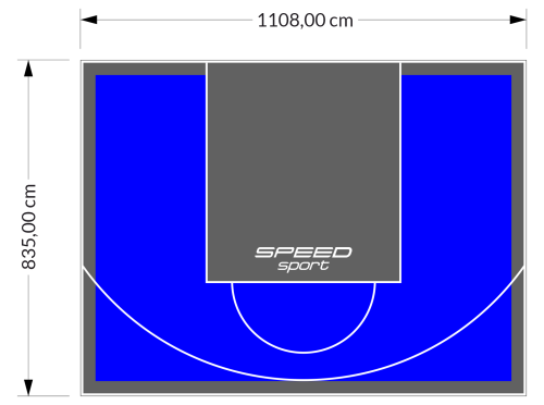 93M2/835X1108CM NIEBIESKO-GRAFITOWE BOISKO DO KOSZYKÓWKI SPEEDSPORT HEXA POWER PRO