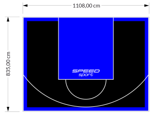 93M2/835X1108CM CZARNO-NIEBIESKIE BOISKO DO KOSZYKÓWKI SPEEDSPORT HEXA POWER PRO