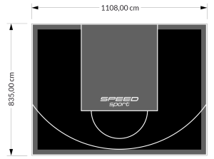 93M2/835X1108CM CZARNO-GRAFITOWE BOISKO DO KOSZYKÓWKI SPEEDSPORT HEXA POWER PRO