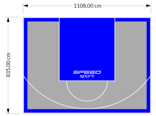 93M2/835X1108CM SZARO-NIEBIESKIE BOISKO DO KOSZYKÓWKI SPEEDSPORT HEXA POWER PRO