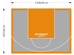 93M2/835X1108CM SZARO-POMARAŃCZOWE BOISKO DO KOSZYKÓWKI SPEEDSPORT HEXA POWER PRO