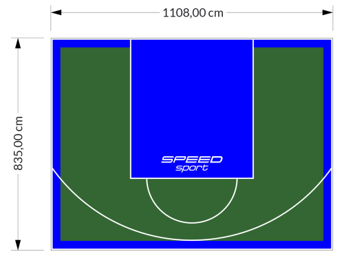 93M2/835X1108CM ZIELONO-NIEBIESKIE BOISKO DO KOSZYKÓWKI SPEEDSPORT HEXA POWER PRO