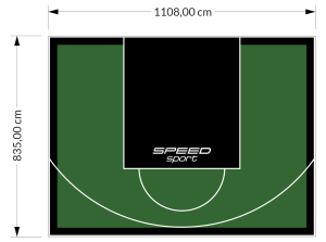 93M2/835X1108CM ZIELONO-CZARNE BOISKO DO KOSZYKÓWKI SPEEDSPORT HEXA POWER PRO
