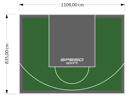 93M2/835X1108CM ZIELONO-GRAFITOWE BOISKO DO KOSZYKÓWKI SPEEDSPORT HEXA POWER PRO