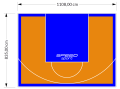93M2/835X1108CM POMARAŃCZOWO-NIEBIESKIE BOISKO DO KOSZYKÓWKI SPEEDSPORT HEXA POWER PRO