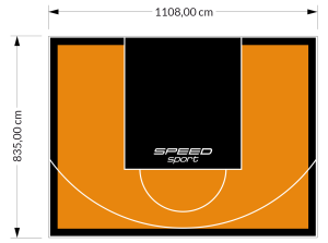 93M2/835X1108CM POMARAŃCZOWO-CZARNE BOISKO DO KOSZYKÓWKI SPEEDSPORT HEXA POWER PRO