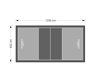 80M2/1230X652CM SZARO-GRAFITOWE BOISKO DO SIATKÓWKI SPEEDSPORT HEXA POWER PRO