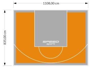 93M2/835X1108CM POMARAŃCZOWO-SZARE BOISKO DO KOSZYKÓWKI SPEEDSPORT HEXA POWER PRO
