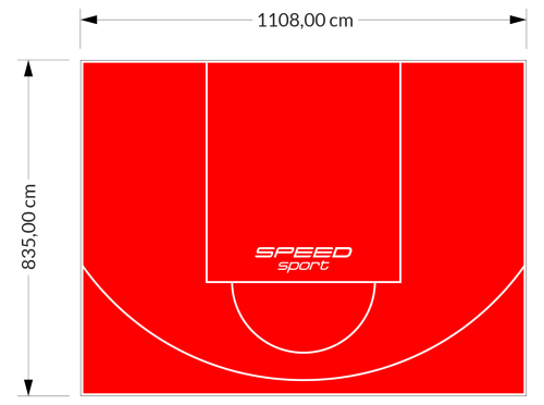 93M2/835X1108CM CZERWONE BOISKO DO KOSZYKÓWKI SPEEDSPORT HEXA POWER PRO