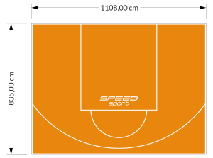 93M2/835X1108CM POMARAŃCZOWE BOISKO DO KOSZYKÓWKI SPEEDSPORT HEXA POWER PRO
