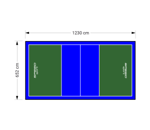80M2/1230X652CM ZIELONO-NIEBIESKIE BOISKO DO SIATKÓWKI SPEEDSPORT HEXA POWER PRO