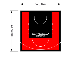 75M2/865X865CM CZERWONO-CZARNE BOISKO DO KOSZYKÓWKI SPEEDSPORT HEXA POWER PRO
