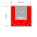 75M2/865X865CM CZERWONO-SZARE BOISKO DO KOSZYKÓWKI SPEEDSPORT HEXA POWER PRO
